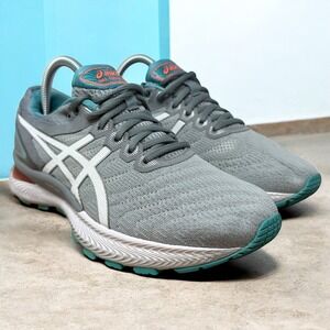 ASICS Gel Nimbus 22 Women's Running Shoes Gray Teal Coral Size 8.5 US